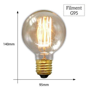 Planet Gates G95 Filament / E27 MACLOU Vintage Edison Bulb E27 220V Retro Lamp 40WAmpoule Vintage Light Bulb Edison Lamp Incandescent Light Filament Edison Bulb