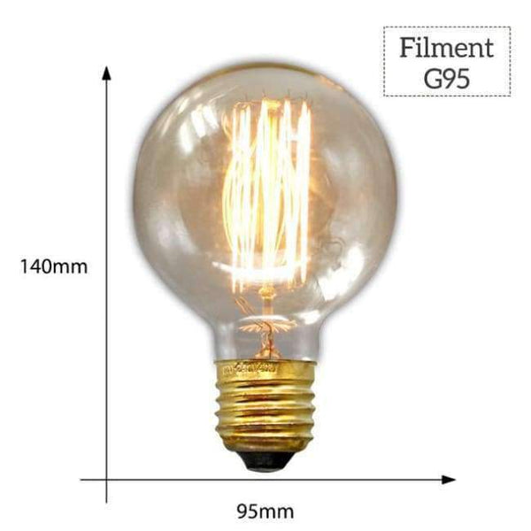 Planet Gates G95 Filament / E27 MACLOU Vintage Edison Bulb E27 220V Retro Lamp 40WAmpoule Vintage Light Bulb Edison Lamp Incandescent Light Filament Edison Bulb