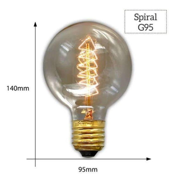 Planet Gates G95 Spiral / E27 MACLOU Vintage Edison Bulb E27 220V Retro Lamp 40WAmpoule Vintage Light Bulb Edison Lamp Incandescent Light Filament Edison Bulb