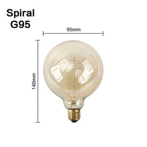 Planet Gates G95 Spirálová / E27 Retro Lampa E27 Vintage Žárovka 220V Žárovka Spirálová Víla Světlo LED Edison Žárovka Lampada Ampoule Bombillas