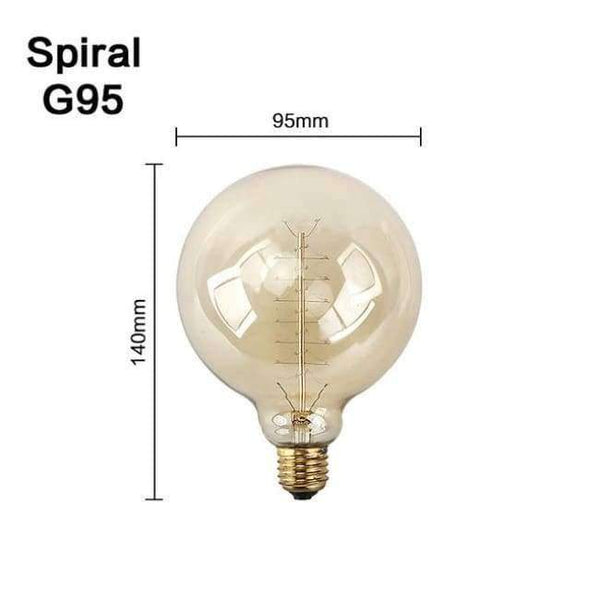 Planet Gates G95 Spirálová / E27 Retro Lampa E27 Vintage Žárovka 220V Žárovka Spirálová Víla Světlo LED Edison Žárovka Lampada Ampoule Bombillas