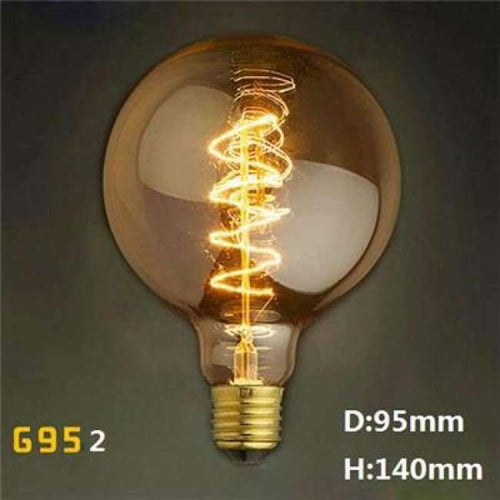 Planet Gates G95 spiral / E27 Vintage Edison Bulb E27 220V Retro Lamp 40W Vintage Light Bulb Edison Lamp Incandescent Light Filament Edison Bulb