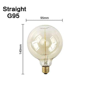 Planet Gates G95 Rovná / E27 Retro Lampa E27 Vintage Žárovka s Vláknem 220V Žárovka Spirálová Světelka s Vílou LED Edison Žárovka Lampada Ampoule Bombillas
