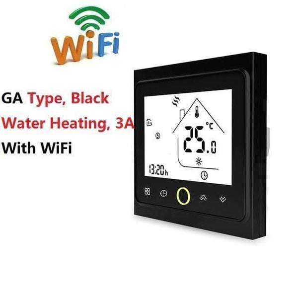 Planet Gates GA Black  (WiFi) AC95~240V WiFi Temperature Controller Electric Floor Heating Water/Gas Boiler Thermostat Works with Google Home Alexa