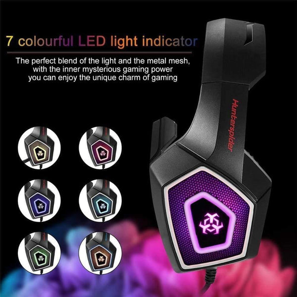 Planet Gates Gaming Headset Stereo Bass Heaphone With Mic LED Light for PS4 Xbox One PC+5000DPI