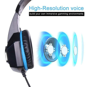 Planet Gates Gaming Headset Stereo Bass Heaphone With Mic LED Light for PS4 Xbox One PC+5000DPI