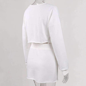 Planet Gates Garden 2 Piece Set Women Tracksuit Mini Skirt Sweatshirt Set Crop Top Two Piece Set Autumn Winter 2018 2 Piece Outfits