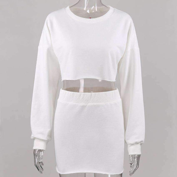 Planet Gates Garden 2 Piece Set Women Tracksuit Mini Skirt Sweatshirt Set Crop Top Two Piece Set Autumn Winter 2018 2 Piece Outfits