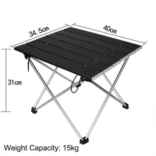 Planet Gates Garden Outdoor Furniture Black Square Folding Tables with Pouch Camping Outdoor Tables for Camping, Hiking, Picnic, Fishing, BBQ