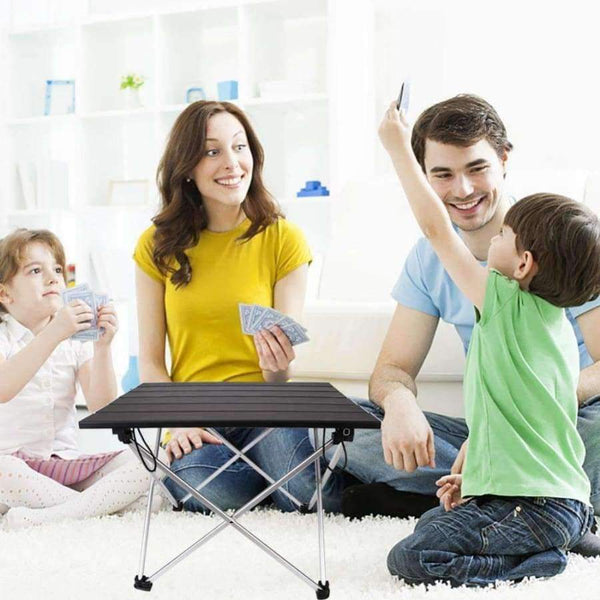 Planet Gates Garden Outdoor Furniture Black Square Folding Tables with Pouch Camping Outdoor Tables for Camping, Hiking, Picnic, Fishing, BBQ