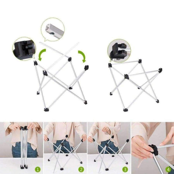 Planet Gates Garden Outdoor Furniture Black Square Folding Tables with Pouch Camping Outdoor Tables for Camping, Hiking, Picnic, Fishing, BBQ