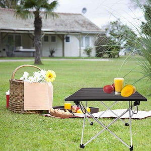 Planet Gates Garden Outdoor Furniture Black Square Folding Tables with Pouch Camping Outdoor Tables for Camping, Hiking, Picnic, Fishing, BBQ