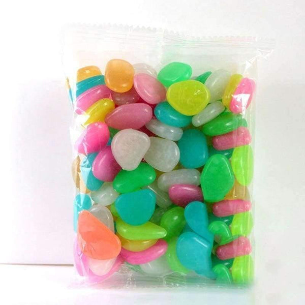 Planet Gates Garden Supplies 100pcs/pack Garden Ornaments Stone Glow In The Dark Luminous Pebbles Stones For Walkway Wedding Decoration Party Event Supplies