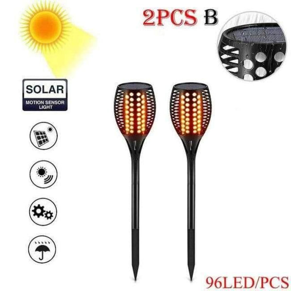 Planet Gates Garden Supplies 96led-2PCS Garden Decoration Solar powered LED Flame Lamp 72/96LEDs Lawn Flame Flickering Torch Light Outdoor Solar LED Fire Light Supplies
