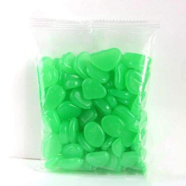 Planet Gates Garden Supplies Green 100pcs/pack Garden Ornaments Stone Glow In The Dark Luminous Pebbles Stones For Walkway Wedding Decoration Party Event Supplies