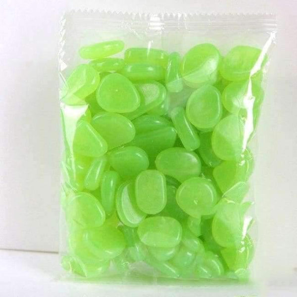 Planet Gates Garden Supplies Green Yellow 100pcs/pack Garden Ornaments Stone Glow In The Dark Luminous Pebbles Stones For Walkway Wedding Decoration Party Event Supplies