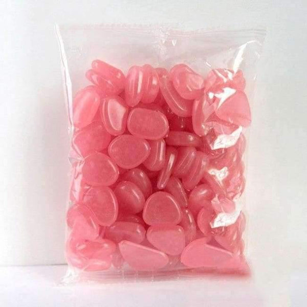 Planet Gates Garden Supplies Pink 100pcs/pack Garden Ornaments Stone Glow In The Dark Luminous Pebbles Stones For Walkway Wedding Decoration Party Event Supplies