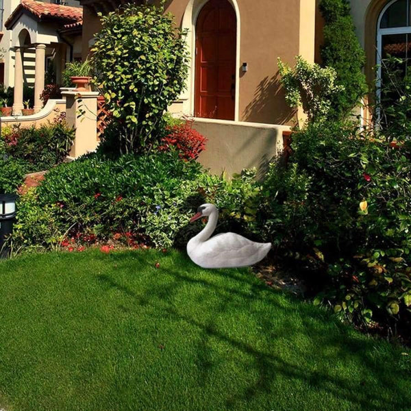 Planet Gates Garden Supplies Resin Realistic Imitation White Goose  Micro Landscape Gardening Supplies Home Garden Outdoor Patio Decoration