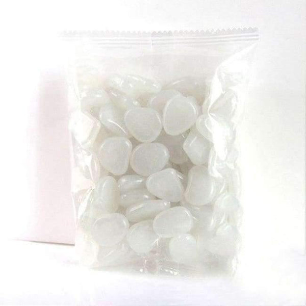Planet Gates Garden Supplies White 100pcs/pack Garden Ornaments Stone Glow In The Dark Luminous Pebbles Stones For Walkway Wedding Decoration Party Event Supplies