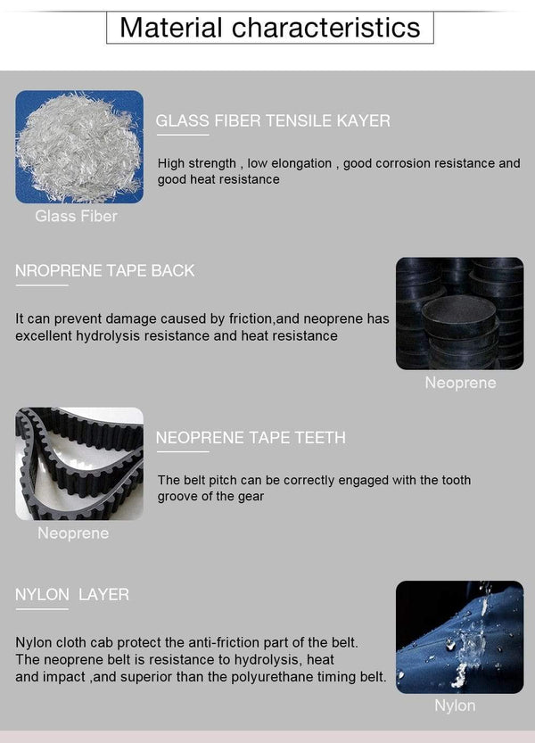 Planet Gates GATES-LL-2GT Closed Loop Timing Belt GT2 synchronous belt 6MM Fiberglass Reinforced Belt 3D Printer Parts for Ender3 cr10 Anet