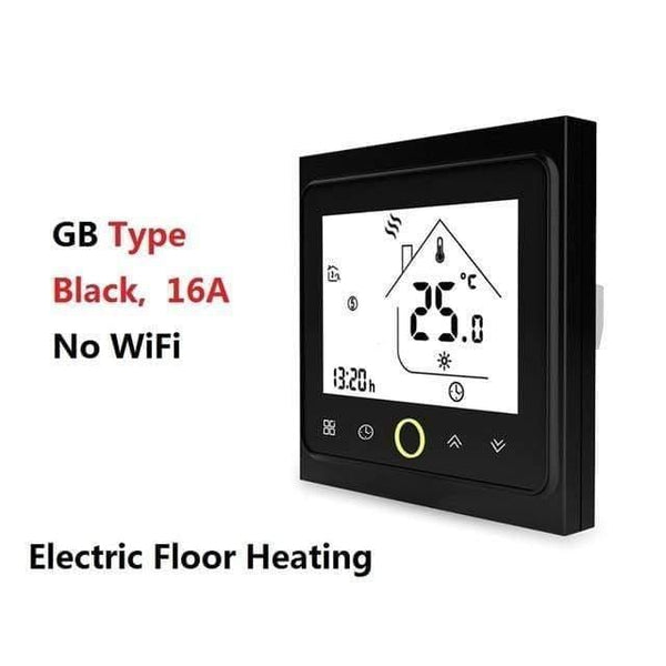Planet Gates GB Black (NO WiFi) AC95~240V WiFi Temperature Controller Electric Floor Heating Water/Gas Boiler Thermostat Works with Google Home Alexa