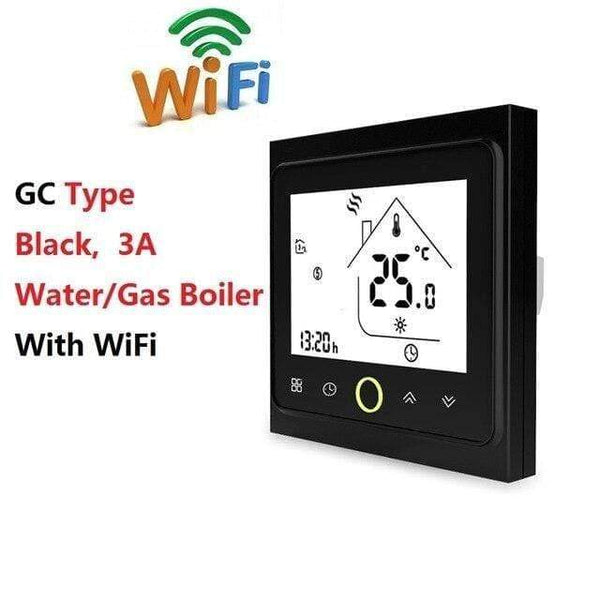Planet Gates GC Black  (WiFi) AC95~240V WiFi Temperature Controller Electric Floor Heating Water/Gas Boiler Thermostat Works with Google Home Alexa