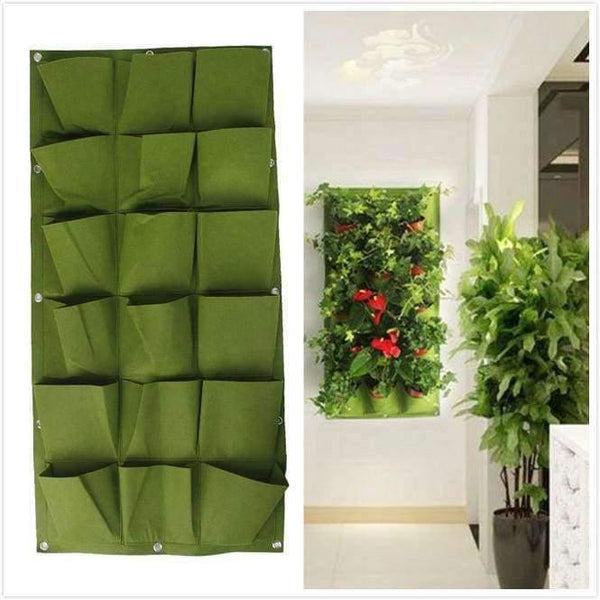 Planet Gates Generic 18-Pocket Hanging Vertical Yard Wall Planter Bag Indoor/Outdoor Herb Pot Flowerpot Planter Growth Bags Gardening Supply