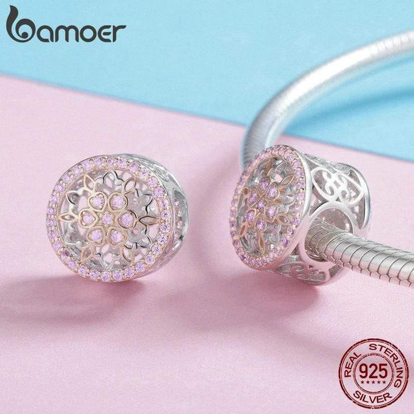Planet Gates Genuine 925 Sterling Silver Blooming Buds Clear Cubic Zircon Beads Charms fit Bracelets DIY Jewelry Making SCC923