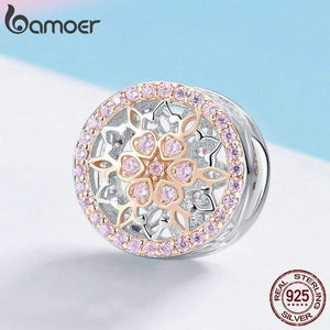 Planet Gates Genuine 925 Sterling Silver Blooming Buds Clear Cubic Zircon Beads Charms fit Bracelets DIY Jewelry Making SCC923