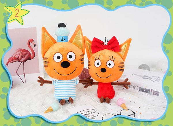 Planet Gates Genuine kid e cats Russian Три кота My Family Three Happy Cats Plush Doll Cookie Candy Pudding Happy Cat Doll Toy Children Gift