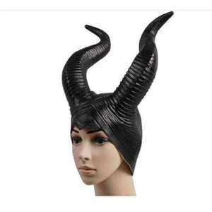Planet Gates Genuine latex maleficent horns adult women halloween party costume jolie cosplay headpiece hat -Free shipping