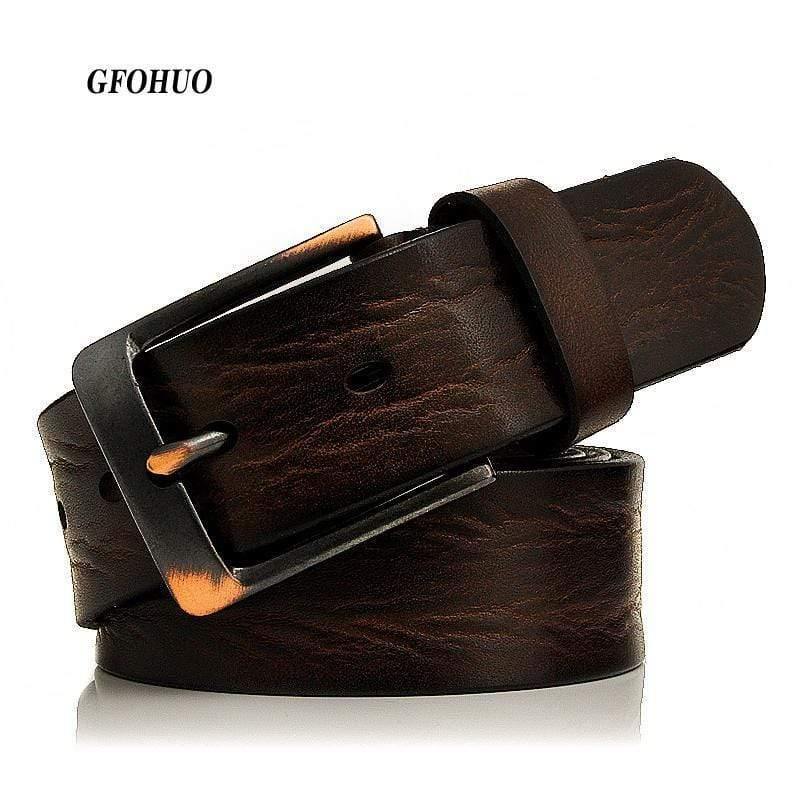 Genuine Leather Belts Men Luxury Brand Designer High Quality Business Strap Male Wide Pin Buckle For Jeans