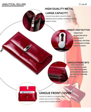 Planet Gates Genuine Leather Clutches Women Bag Coin Purse Handbag Passport Cover Long Wallets Fashion Card holder Wallet