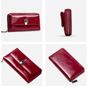 Planet Gates Genuine Leather Clutches Women Bag Coin Purse Handbag Passport Cover Long Wallets Fashion Card holder Wallet