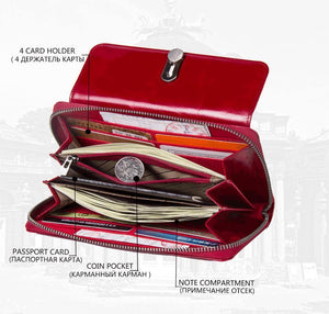 Planet Gates Genuine Leather Clutches Women Bag Coin Purse Handbag Passport Cover Long Wallets Fashion Card holder Wallet