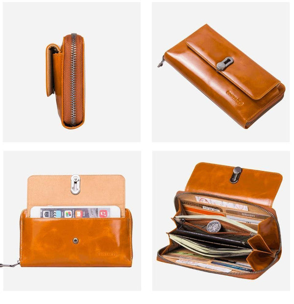 Planet Gates Genuine Leather Clutches Women Bag Coin Purse Handbag Passport Cover Long Wallets Fashion Card holder Wallet