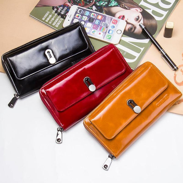 Planet Gates Genuine Leather Clutches Women Bag Coin Purse Handbag Passport Cover Long Wallets Fashion Card holder Wallet