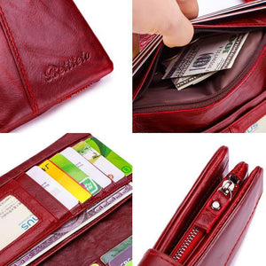 Planet Gates Genuine Leather Coin Purse Women Wallet Female Carteras Handy Clutch Portomonee Partmone Phone Bag Cuzdan