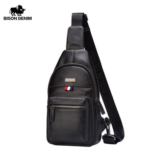 Planet Gates Genuine Leather Crossbody Bag Waterproof Men's Bags Small Single Shoulder Strap Chest Pack Leather Travel Bag N2666