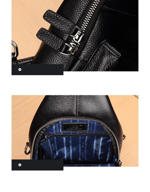 Planet Gates Genuine Leather Crossbody Bag Waterproof Men's Bags Small Single Shoulder Strap Chest Pack Leather Travel Bag N2666