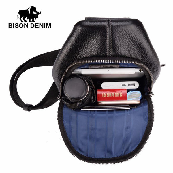 Planet Gates Genuine Leather Crossbody Bag Waterproof Men's Bags Small Single Shoulder Strap Chest Pack Leather Travel Bag N2666