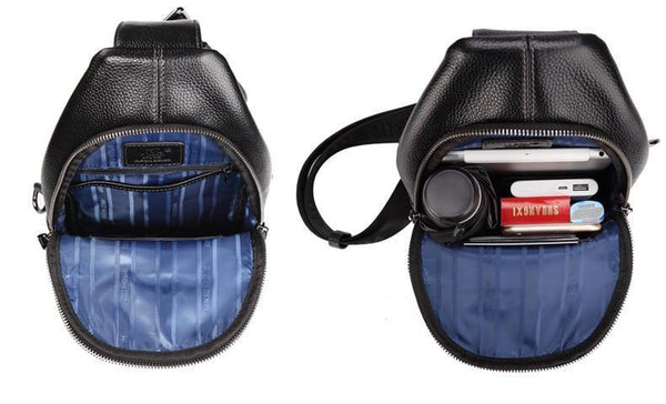 Planet Gates Genuine Leather Crossbody Bag Waterproof Men's Bags Small Single Shoulder Strap Chest Pack Leather Travel Bag N2666