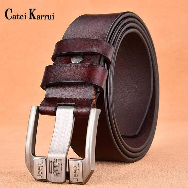 Genuine Leather For Men High Quality Black Buckle Jeans Belt Cowskin Casual Belts Business Belt Cowboy Waistband