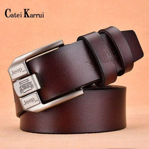 Genuine Leather For Men High Quality Black Buckle Jeans Belt Cowskin Casual Belts Business Belt Cowboy Waistband