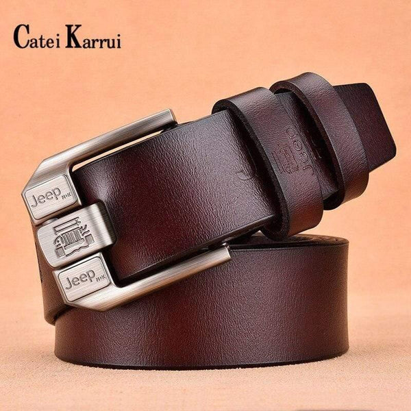 Genuine Leather For Men High Quality Black Buckle Jeans Belt Cowskin Casual Belts Business Belt Cowboy Waistband