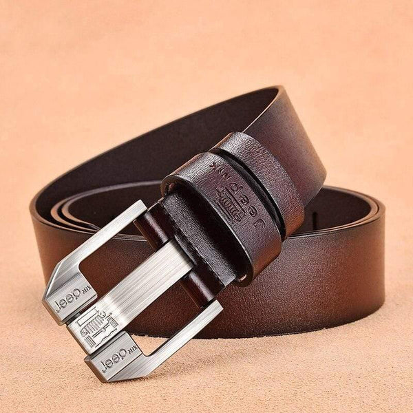 Genuine Leather For Men High Quality Black Buckle Jeans Belt Cowskin Casual Belts Business Belt Cowboy Waistband