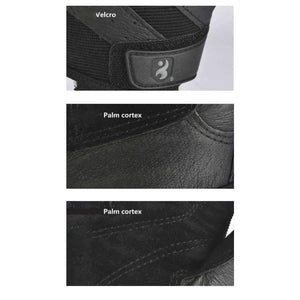 Planet Gates Genuine Leather Gym Weight Lifting Gloves Men Body Building Training Sports Fitness Exercise Pig Black Gloves Male