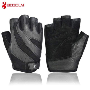 Planet Gates Genuine Leather Gym Weight Lifting Gloves Men Body Building Training Sports Fitness Exercise Pig Black Gloves Male