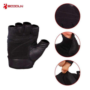 Planet Gates Genuine Leather Gym Weight Lifting Gloves Men Body Building Training Sports Fitness Exercise Pig Black Gloves Male