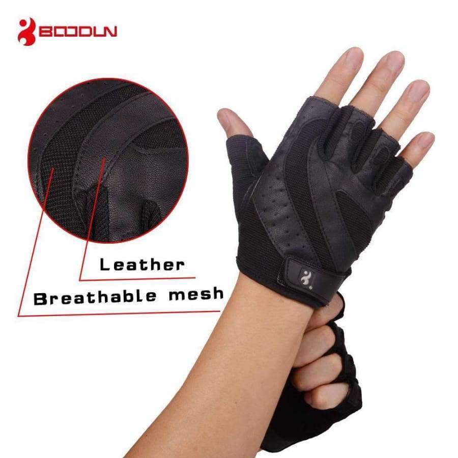 Planet Gates Genuine Leather Gym Weight Lifting Gloves Men Body Building Training Sports Fitness Exercise Pig Black Gloves Male